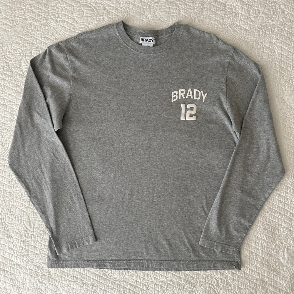 Brady Brand Arched 12 Tom Brady Long Sleeve Shirt Tee Sz Large